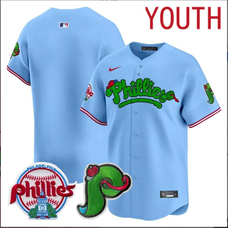 Youth  Philadelphia Phillies blank blue Limited 2024 MLB Nike jersey->youth nfl jersey->Youth Jersey